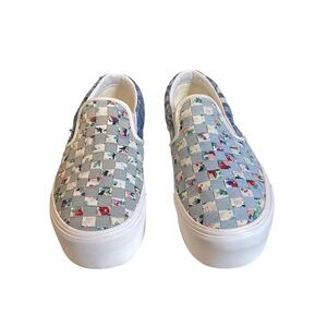 Vans unisex classic slipon stackfoam woven denim floral Size 8.5M/10W